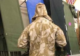 back side of man wearing fatigues
